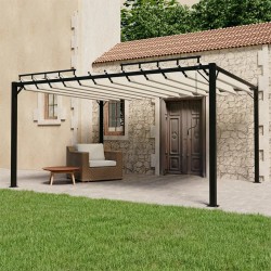 vidaXL Cenador con techo persiana 3x4 m tela y aluminio crema