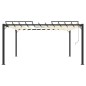 vidaXL Cenador con techo persiana 3x4 m tela y aluminio crema