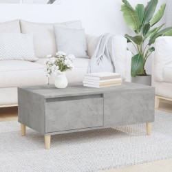 vidaXL Mesa de centro madera contrachapada gris hormigón 90x50x36,5 cm