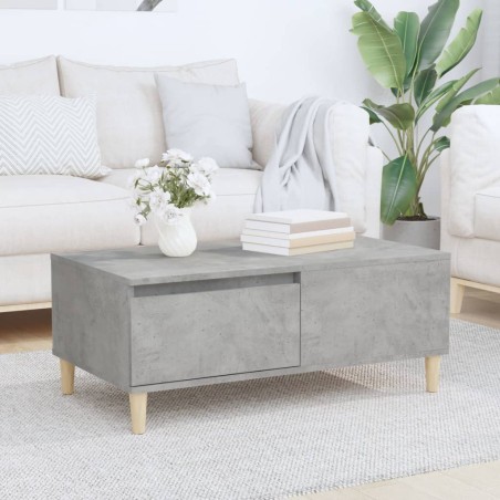vidaXL Mesa de centro madera contrachapada gris hormigón 90x50x36,5 cm