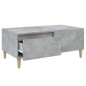 vidaXL Mesa de centro madera contrachapada gris hormigón 90x50x36,5 cm