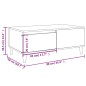 vidaXL Mesa de centro madera contrachapada gris hormigón 90x50x36,5 cm