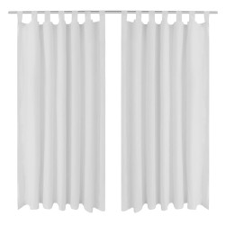 vidaXL Cortinas de micro-raso con bucles 2 unidades blanco 140x225 cm 