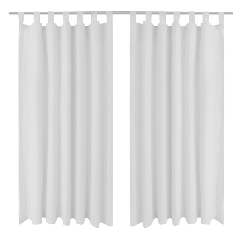 vidaXL Cortinas de micro-raso con bucles 2 unidades blanco 140x225 cm vidaXL Cortinas de micro-raso con bucles 2 unidades blanco 140x225 cm