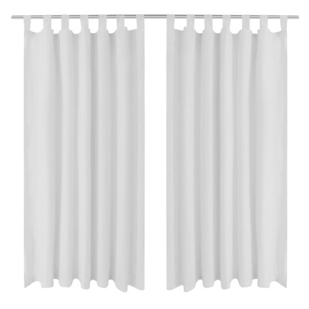 vidaXL Cortinas de micro-raso con bucles 2 unidades blanco 140x225 cm 