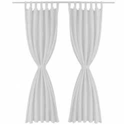 vidaXL Cortinas de micro-raso con bucles 2 unidades blanco 140x225 cm 