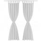 vidaXL Cortinas de micro-raso con bucles 2 unidades blanco 140x225 cm vidaXL Cortinas de micro-raso con bucles 2 unidades blanco 140x225 cm