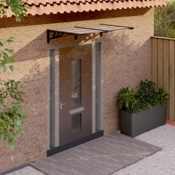 vidaXL Marquesina de puerta policarbonato negro 152,5x90 cm