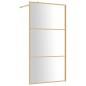 vidaXL Mampara puerta ducha vidrio transparente ESG dorado 100x195 cm vidaXL Mampara puerta ducha vidrio transparente ESG dorado 100x195 cm