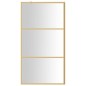 vidaXL Mampara puerta ducha vidrio transparente ESG dorado 100x195 cm vidaXL Mampara puerta ducha vidrio transparente ESG dorado 100x195 cm