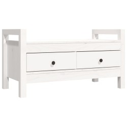 vidaXL Banco de recibidor madera maciza de pino blanco 80x40x43 cm