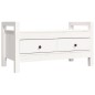 vidaXL Banco de recibidor madera maciza de pino blanco 80x40x43 cm vidaXL Banco de recibidor madera maciza de pino blanco 80x40x43 cm