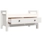 vidaXL Banco de recibidor madera maciza de pino blanco 80x40x43 cm vidaXL Banco de recibidor madera maciza de pino blanco 80x40x43 cm