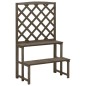 vidaXL Soporte de plantas y enrejado madera de abeto gris 70x42x115 cm vidaXL Soporte de plantas y enrejado madera de abeto gris 70x42x115 cm