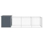 vidaXL Caseta perros con corral acero galvanizado gris 110x405x110 cm