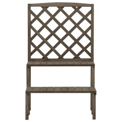 vidaXL Soporte de plantas y enrejado madera de abeto gris 70x42x115 cm