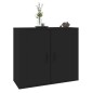 vidaXL Aparador de madera contrachapada negro 80x33x70 cm vidaXL Aparador de madera contrachapada negro 80x33x70 cm