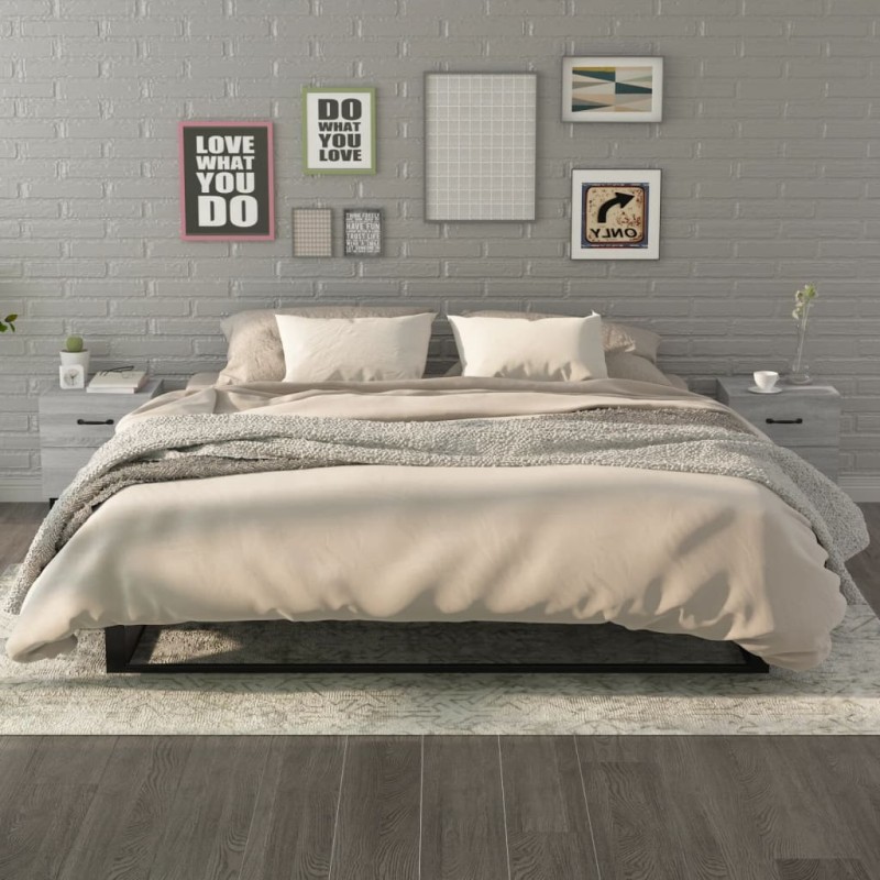 vidaXL Mesita de noche 2 unidades gris sonoma 40x35x47,5 cm vidaXL Mesita de noche 2 unidades gris sonoma 40x35x47,5 cm