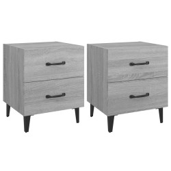 vidaXL Mesita de noche 2 unidades gris sonoma 40x35x47,5 cm
