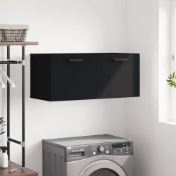 vidaXL Armario de pared madera de ingeniería negro 80x36,5x35 cm