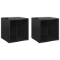vidaXL Muebles TV 2 uds madera contrachapada negro brillo 37x35x37 cm vidaXL Muebles TV 2 uds madera contrachapada negro brillo 37x35x37 cm