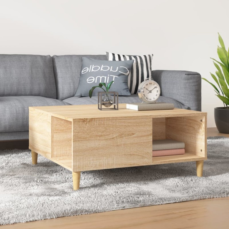 vidaXL Mesa de centro madera contrachapada roble Sonoma 80x80x36,5 cm vidaXL Mesa de centro madera contrachapada roble Sonoma 80x80x36,5 cm