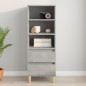 vidaXL Aparador alto madera contrachapada gris hormigón 40x36x110 cm vidaXL Aparador alto madera contrachapada gris hormigón 40x36x110 cm