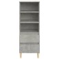 vidaXL Aparador alto madera contrachapada gris hormigón 40x36x110 cm vidaXL Aparador alto madera contrachapada gris hormigón 40x36x110 cm