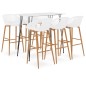 vidaXL Mesa alta y taburetes de bar 7 piezas blanco vidaXL Mesa alta y taburetes de bar 7 piezas blanco