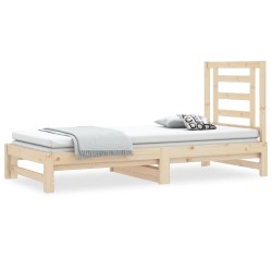 vidaXL Sofá cama extraíble madera maciza de pino 2x(90x200) cm