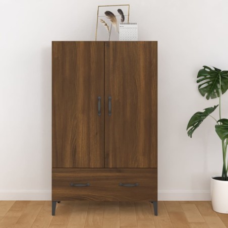 vidaXL Aparador alto de madera contrachapada marrón roble 70x31x115 cm