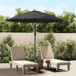 vidaXL Sombrilla de jardín con palo de aluminio negro 270 cm