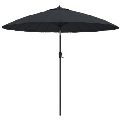 vidaXL Sombrilla de jardín con palo de aluminio negro 270 cm