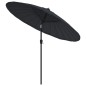 vidaXL Sombrilla de jardín con palo de aluminio negro 270 cm vidaXL Sombrilla de jardín con palo de aluminio negro 270 cm