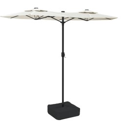 vidaXL Sombrilla doble blanco arena 316x240 cm