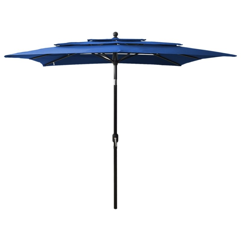 vidaXL Sombrilla de 3 niveles con poste aluminio azul azure 2,5x2,5 m vidaXL Sombrilla de 3 niveles con poste aluminio azul azure 2,5x2,5 m