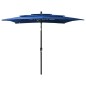 vidaXL Sombrilla de 3 niveles con poste aluminio azul azure 2,5x2,5 m vidaXL Sombrilla de 3 niveles con poste aluminio azul azure 2,5x2,5 m