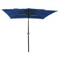 vidaXL Sombrilla de 3 niveles con poste aluminio azul azure 2,5x2,5 m vidaXL Sombrilla de 3 niveles con poste aluminio azul azure 2,5x2,5 m