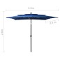 vidaXL Sombrilla de 3 niveles con poste aluminio azul azure 2,5x2,5 m vidaXL Sombrilla de 3 niveles con poste aluminio azul azure 2,5x2,5 m