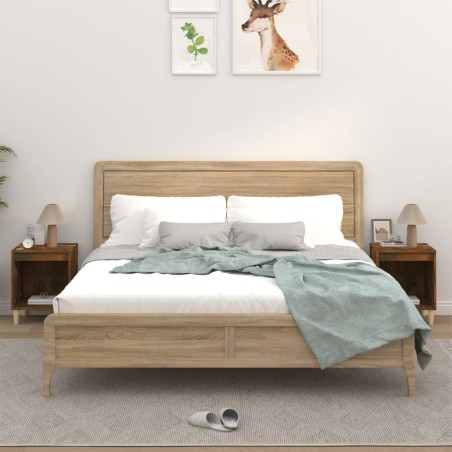 vidaXL Mesitas de noche 2 unidades roble ahumado 40x35x50 cm