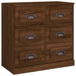 vidaXL Aparador de madera contrachapada roble marrón 70x35,5x67,5 cm