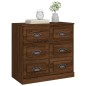 vidaXL Aparador de madera contrachapada roble marrón 70x35,5x67,5 cm