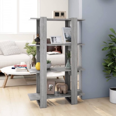 vidaXL Estantería/divisor de espacios gris Sonoma 80x30x123,5 cm
