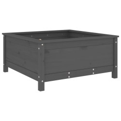 vidaXL Jardinera madera maciza de pino gris 82,5x82,5x39 cm