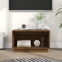 vidaXL Mueble de TV madera maciza de pino marrón miel 60x35x35 cm