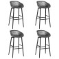 vidaXL Mesa alta y taburetes de bar 5 piezas negro y gris vidaXL Mesa alta y taburetes de bar 5 piezas negro y gris
