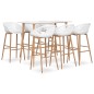 vidaXL Mesa alta y taburetes de bar 7 piezas blanco vidaXL Mesa alta y taburetes de bar 7 piezas blanco