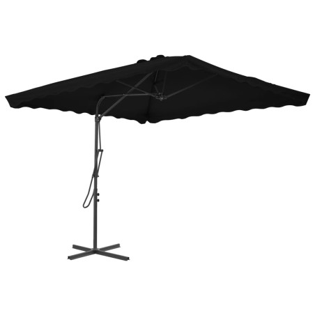 vidaXL Sombrilla de jardín con palo de acero negro 250x250x230cm