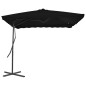 vidaXL Sombrilla de jardín con palo de acero negro 250x250x230cm vidaXL Sombrilla de jardín con palo de acero negro 250x250x230cm