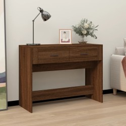vidaXL Mesa consola madera contrachapada roble marrón 100x39x75 cm